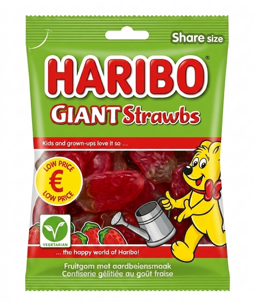Желейные конфеты Haribo Giant Strawbs 160 грамм 010991 фото