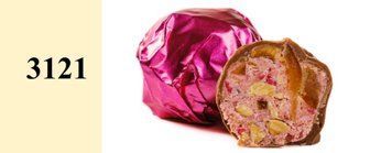 Конфеты с цукатами апельсина, с целыми и измельченными  лесными орехами и малиной в молочном шоколаде 1 шт 162521 фото