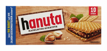 Вафли Hanuta Haselnuss-Schnitte с шоколадной начинкой и измельченным фундуком 220 грамм 00407 фото
