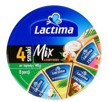 Плавленый сыр Lactima Mix 4 Pory Roku с грибами, ветчиной, шнитт-луком и сливками 140 грамм  00986 фото
