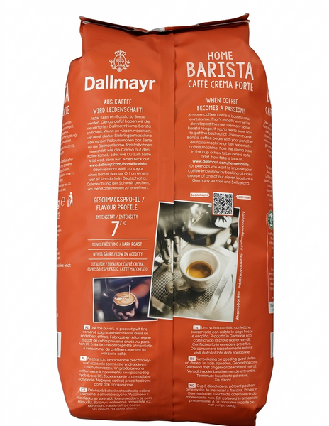 Кофе в зернах Dallmayr Home Barista Caffe Crema Forte (купаж 30% арабики и 70% робусты) 1 кг 073144 фото