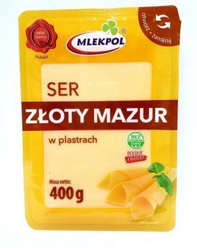 Сыр нарезка Mlekpol Zloty Mazur 400 грамм 00525 фото