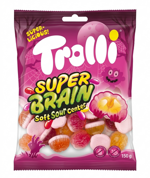 Желейные конфеты Trolli Super Brain с жидким кислым центром 150 грамм 162956 фото