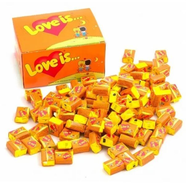 Жувальна гумка Love is ... апельсин-ананас блок (100 шт) 016895 фото