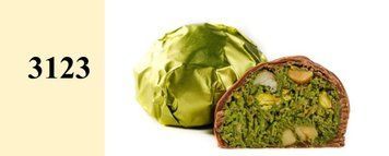 Конфеты с миндалем, фисташкой, тестом катаиф и измельченными лесными орехами в молочном шоколаде 1 шт 162523 фото