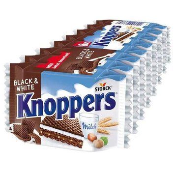 Вафли Knoppers Black & White шоколадно-молочные 8 шт 029003 фото