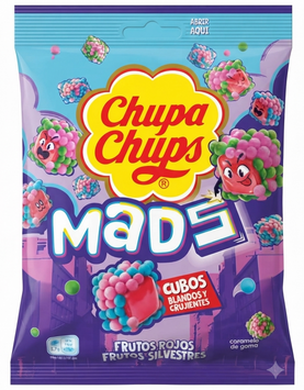 Желейные конфеты Chupa Chups Mads Berries с хрустящей ягодной оболочкой 115 грамм 025166 фото